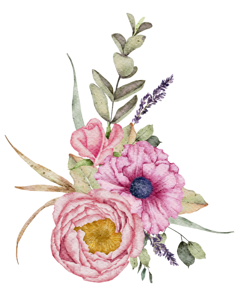 bouquet de fleurs aquarelle fleur de mariage png