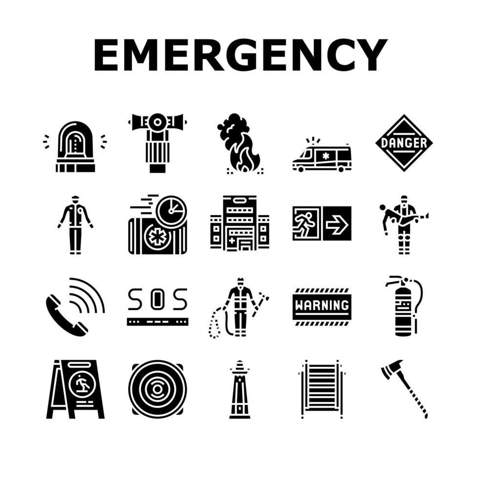 ayuda de emergencia en iconos de accidentes establecer vector