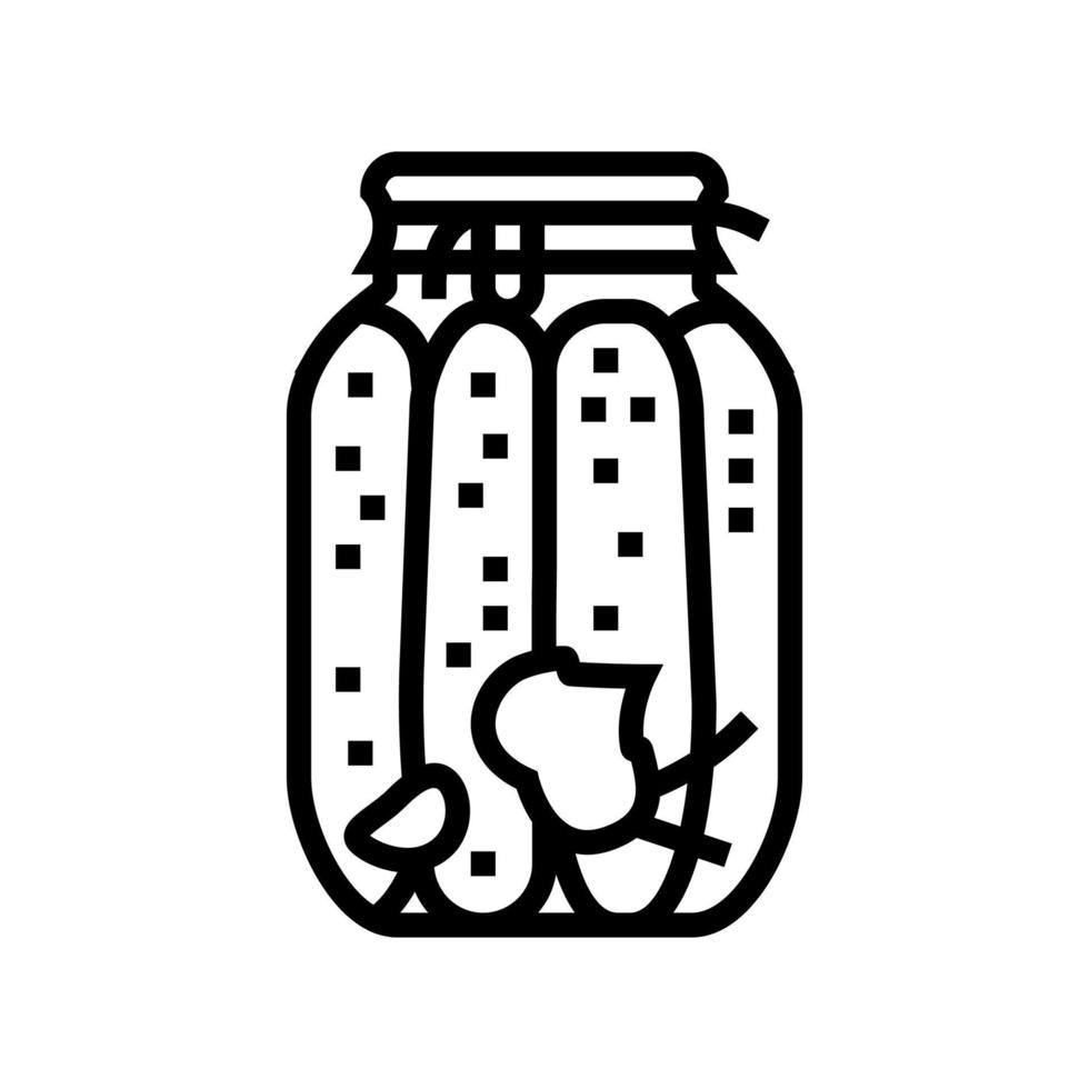 jar cucumber line icon vector illustration