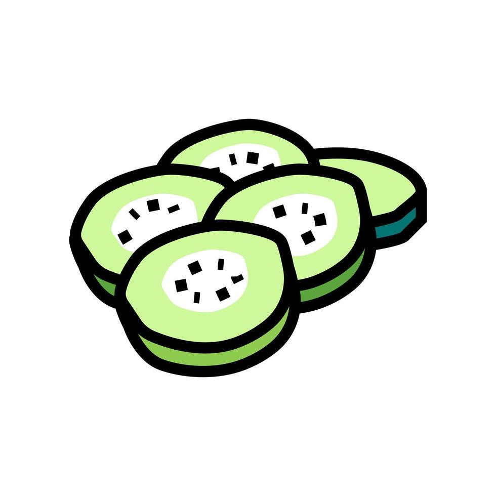 chopped cucumber color icon vector illustration