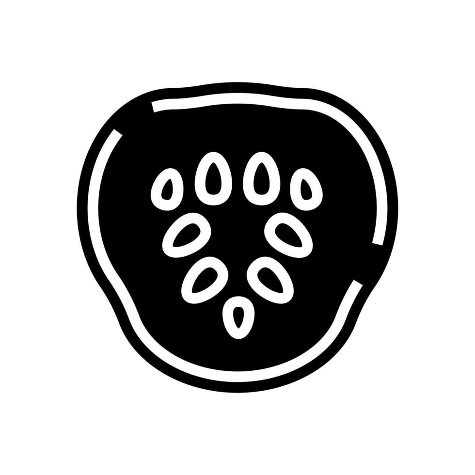 slice cucumber glyph icon vector illustration