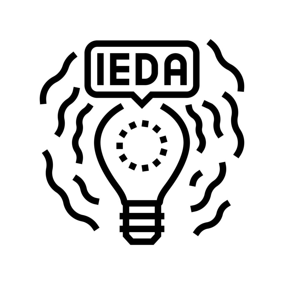 idea light bulb line icon vector illustration