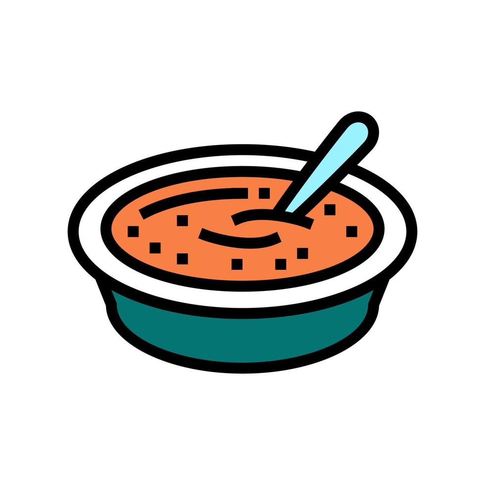 sopa cocida zanahoria ingrediente color icono vector ilustración