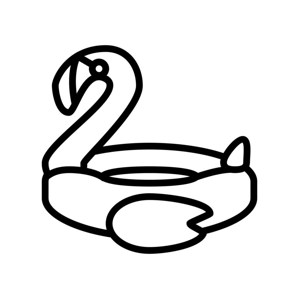 flamingo inflatable mattress line icon vector illustration