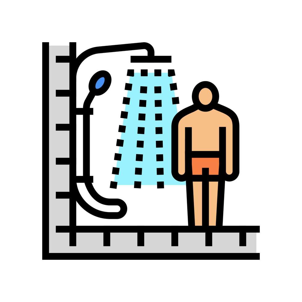 ducha para bañarse icono de color ilustración vectorial vector