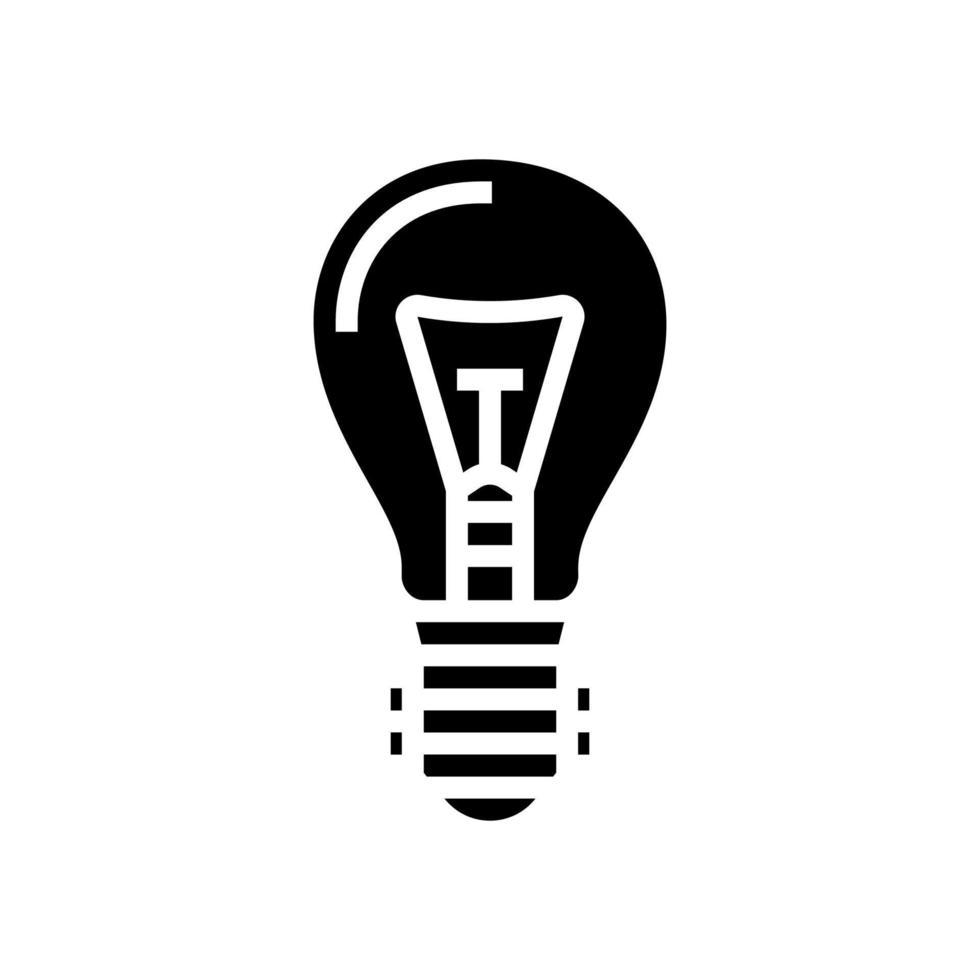 glass light bulb glyph icon vector illustration