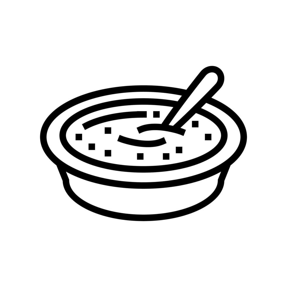 soup cooked carrot ingredient line icon vector illustration