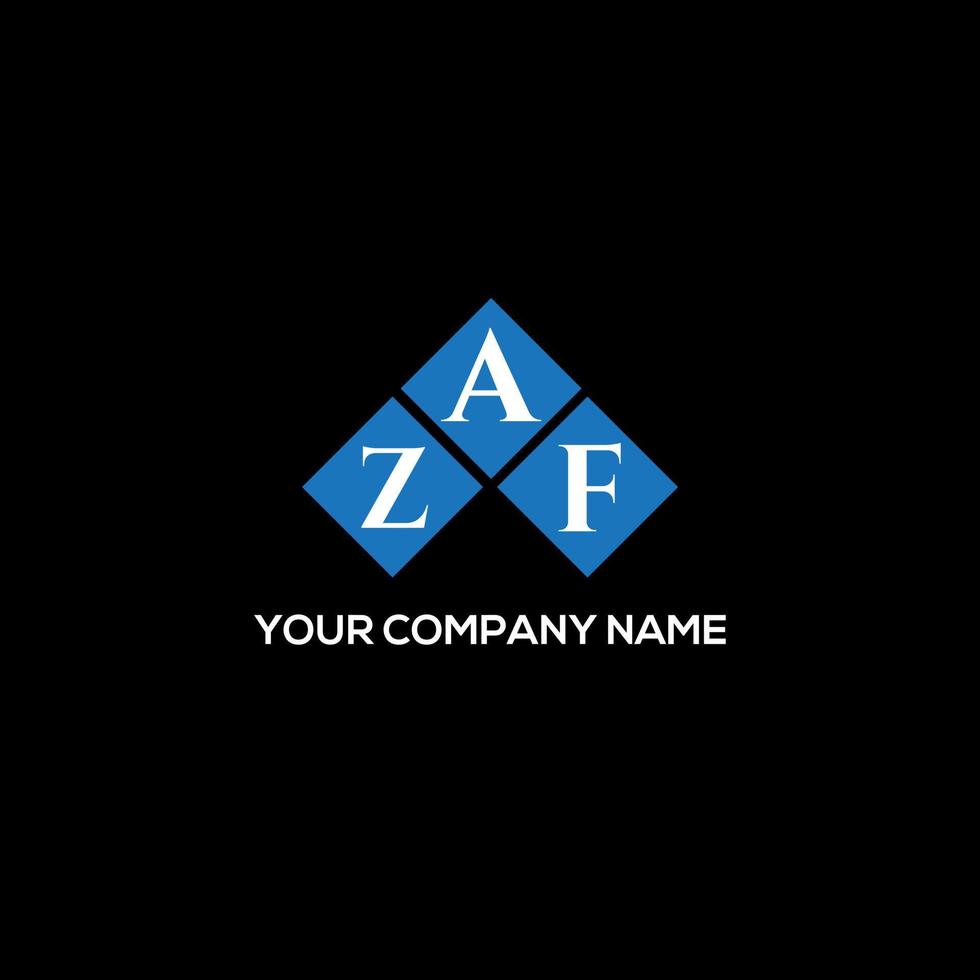 ZAf letter logo design on BLACK background. ZAf creative initials