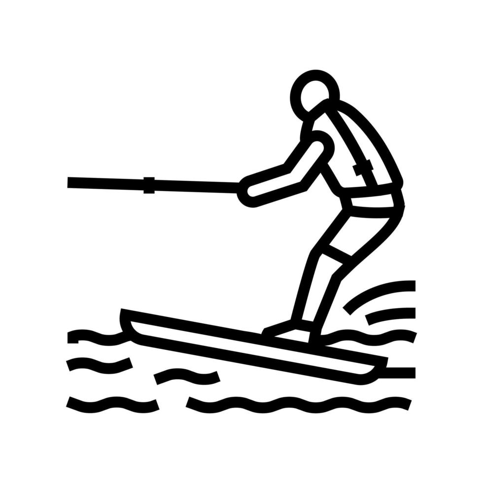 water skiing line icon vector illustration