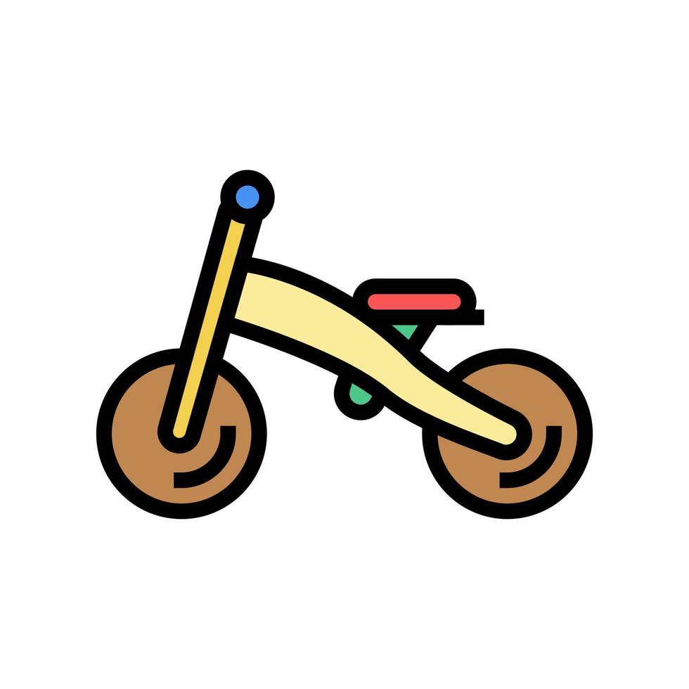 bicicleta de madera color icono vector ilustración