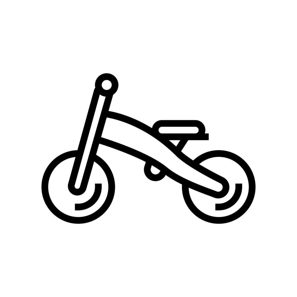 bike wooden line icon vector illustration