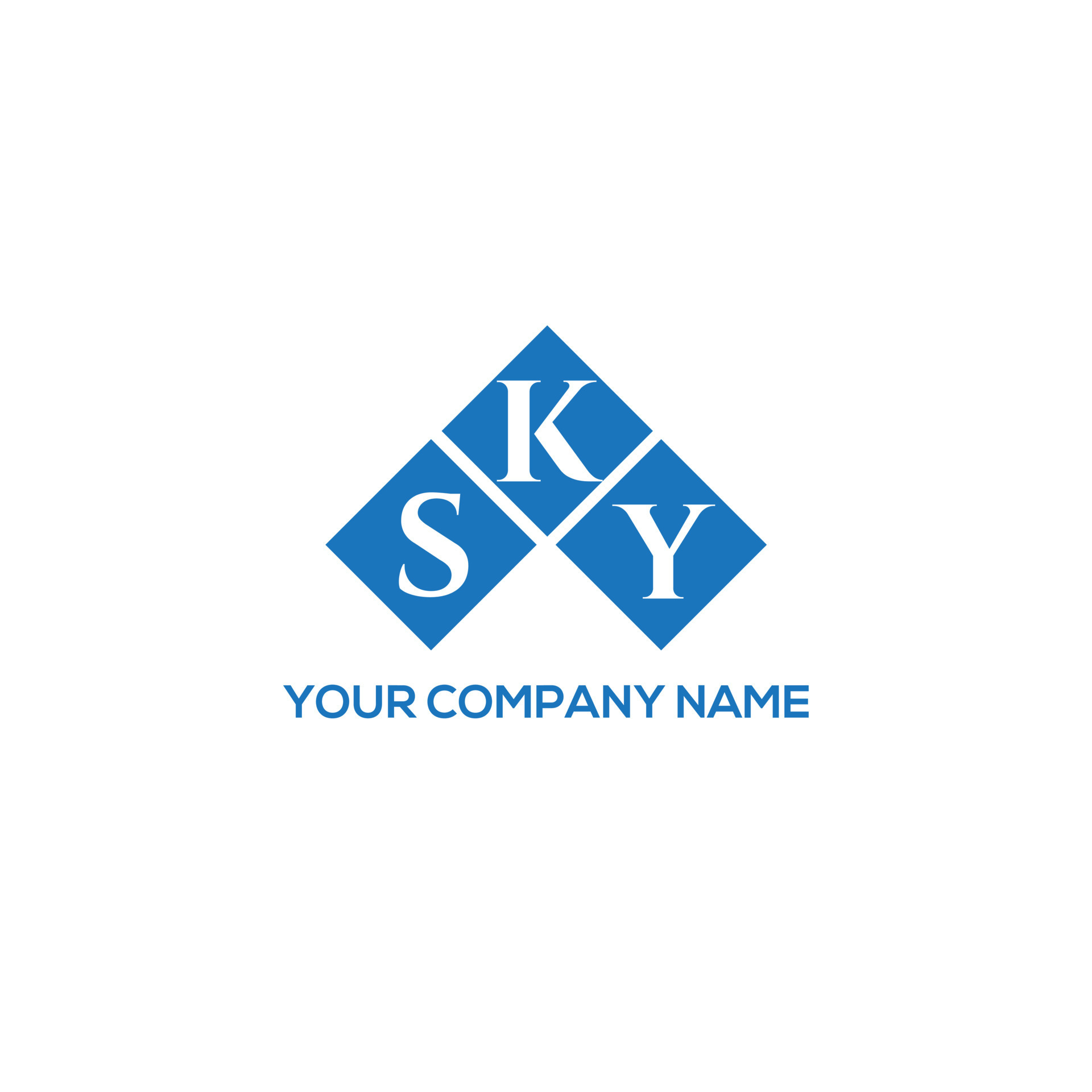 SKY letter logo design on WHITE background. SKY creative initials