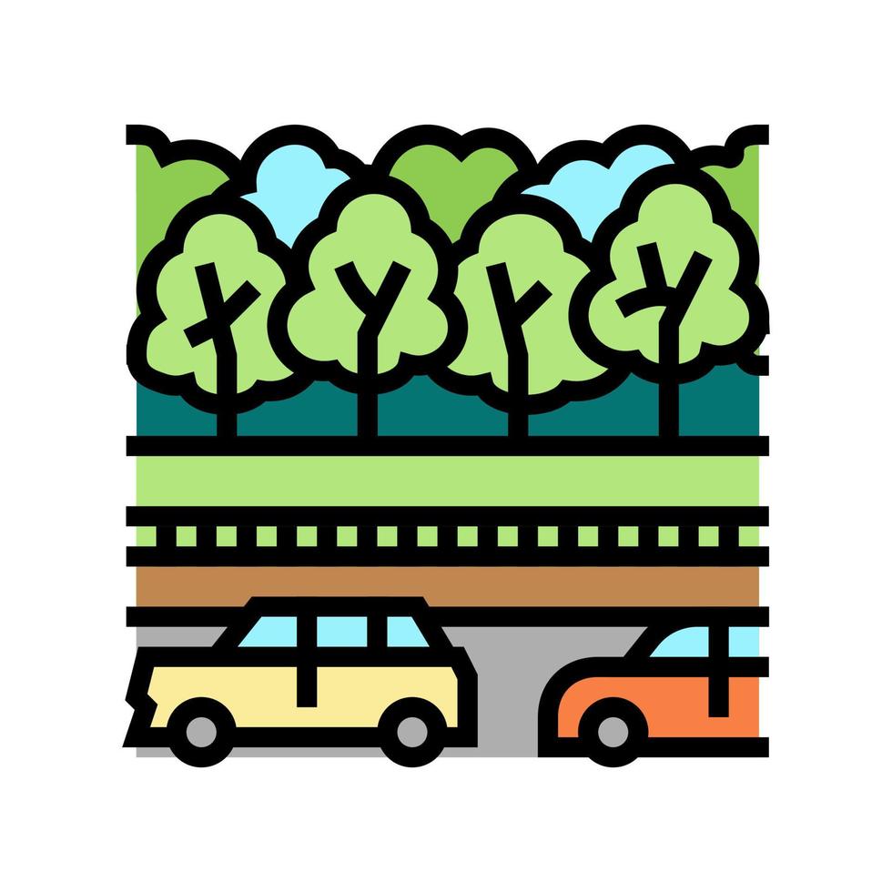 ilustración de vector de icono de color de parque de carretera