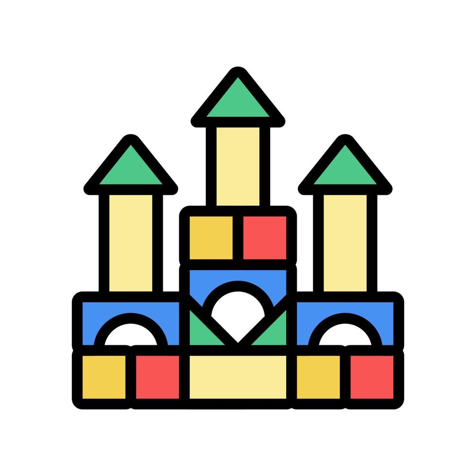 Ilustración de vector de icono de color de bloques de construcción