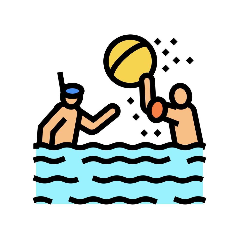 natación niño color icono vector ilustración