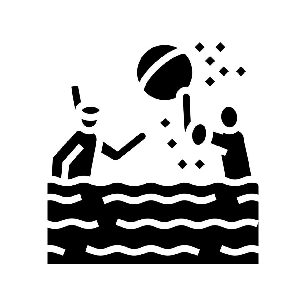 natación niño glifo icono vector ilustración