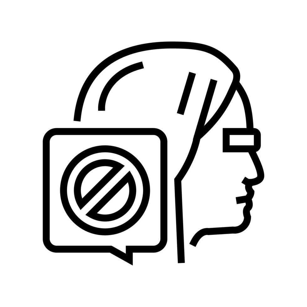 ilustración de vector de icono de línea de persona femenina cancelada