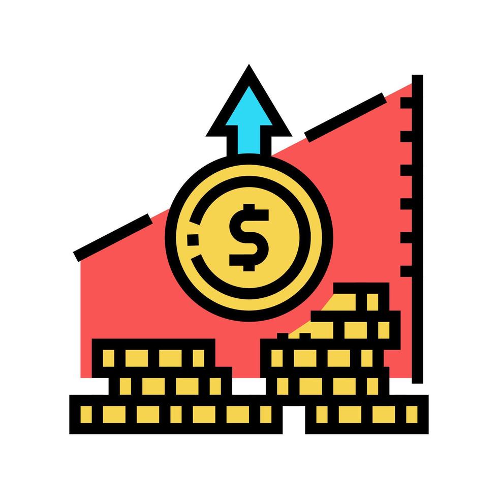 inflation finance color icon vector illustration