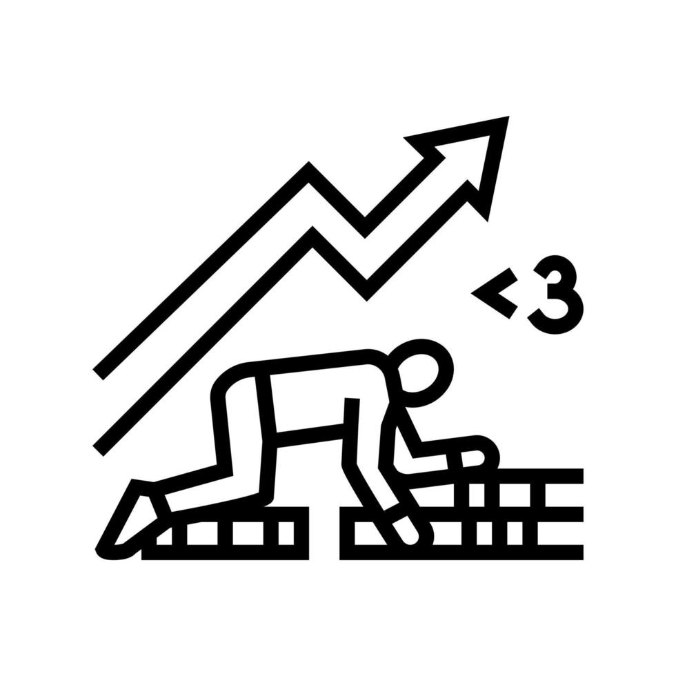 ilustración de vector de icono de línea de inflación progresiva