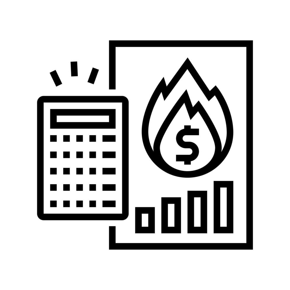 calculadora inflación línea icono vector ilustración