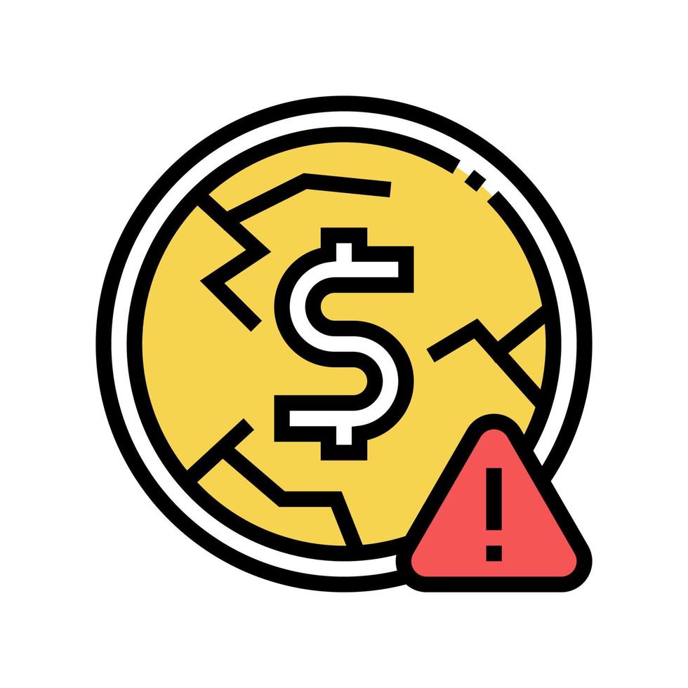 deflación dinero color icono vector ilustración