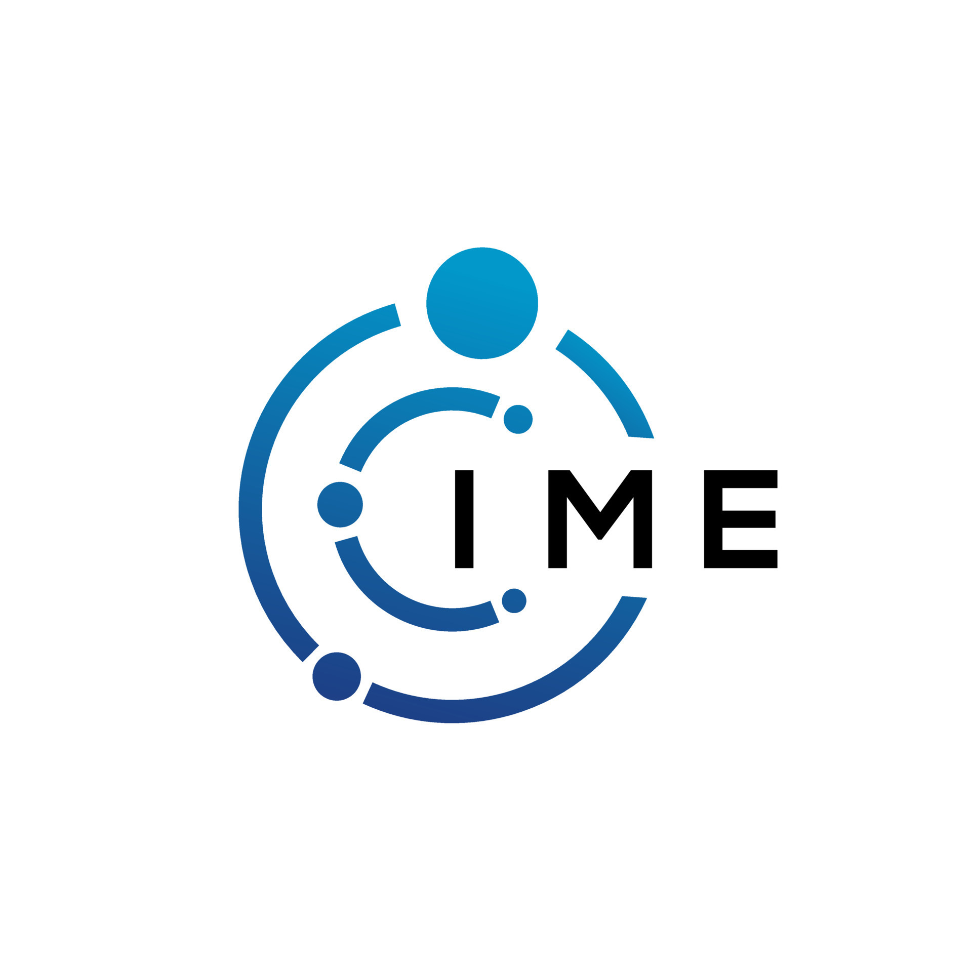 IME letter technology logo design on white background. IME creative