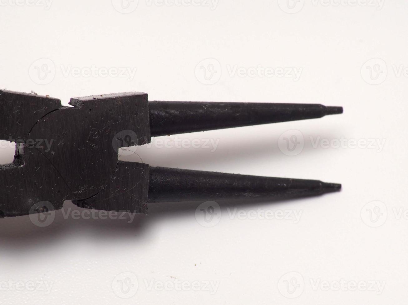 Picture of snap ring plier that has a yellow - red handle photo