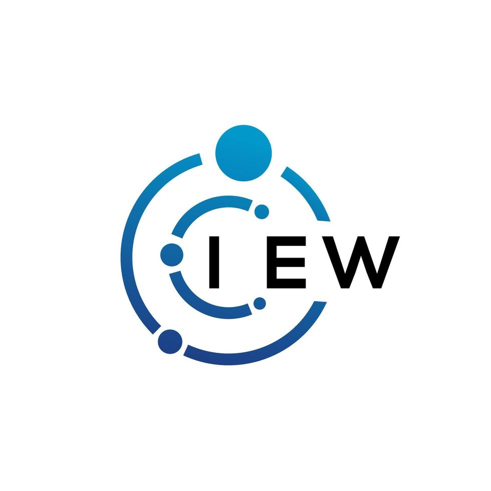 IEW letter technology logo design on white background. IEW creative