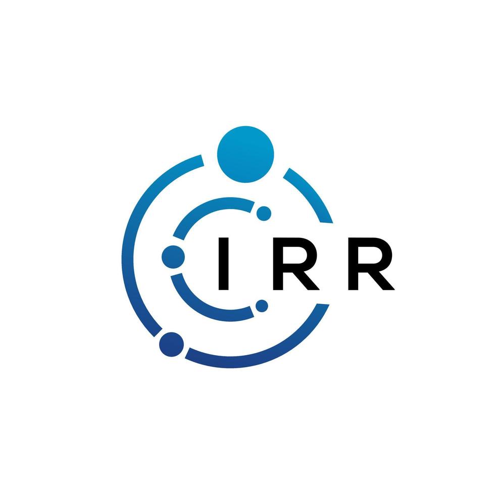 diseño de logotipo de tecnología de letra irr sobre fondo blanco. irr letras iniciales creativas concepto de logotipo. diseño de letra irr. vector