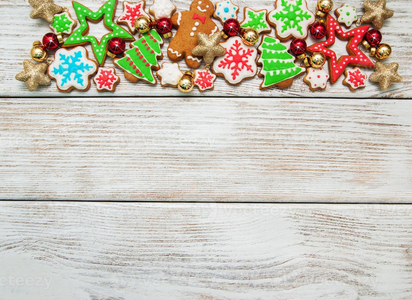 Christmas ginger and honey colorful cookies photo