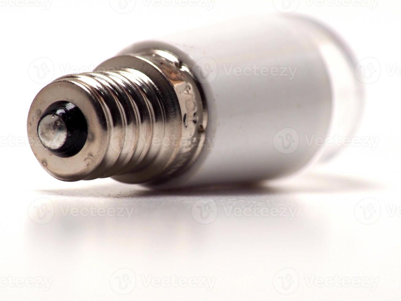 Close up shoot of white small led lamp with e12 socket photo