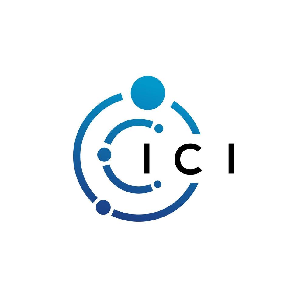 ICI letter technology logo design on white background. ICI creative initials letter IT logo concept. ICI letter design. vector