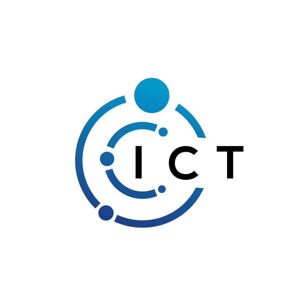 ICT Letter Technology Logo Design On White Background ICT Creative 