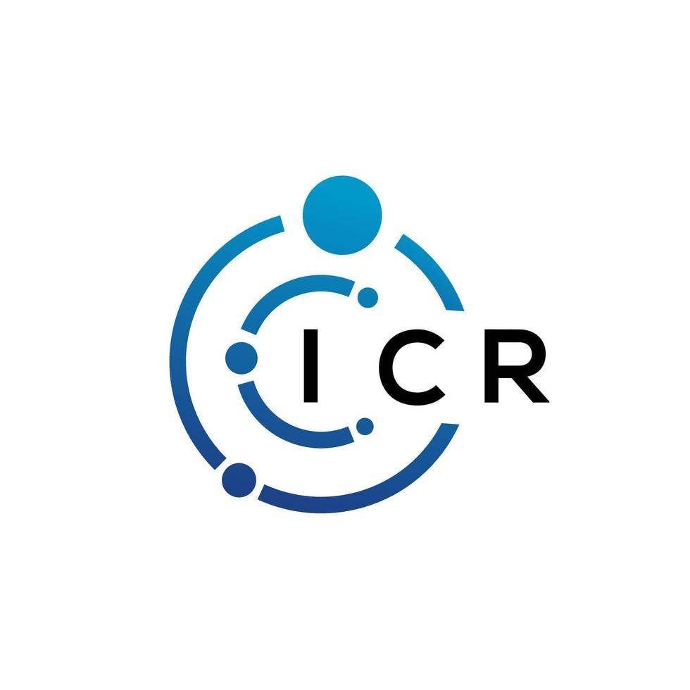 ICR letter technology logo design on white background. ICR creative initials letter IT logo concept. ICR letter design. vector