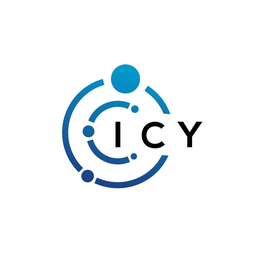 ICY letter technology logo design on white background. ICY creative initials letter IT logo concept. ICY letter design. vector