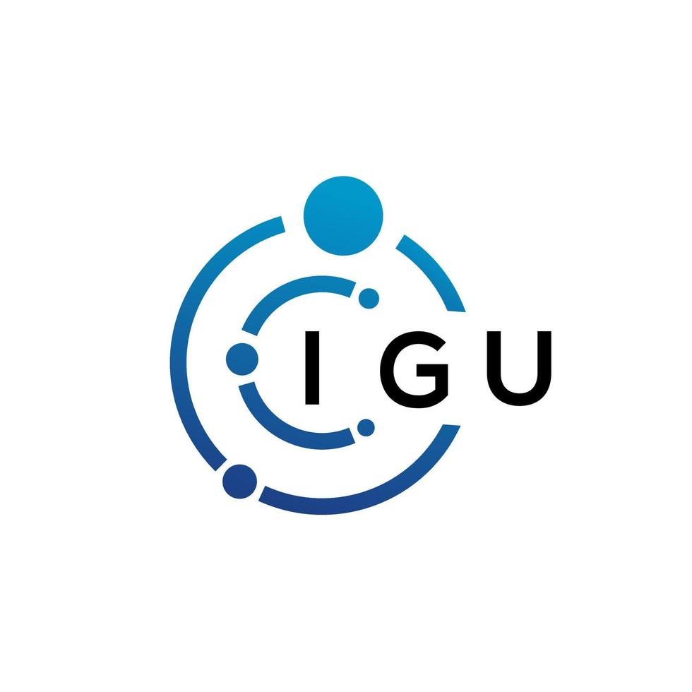 IGU letter technology logo design on white background. IGU creative initials letter IT logo concept. IGU letter design. vector