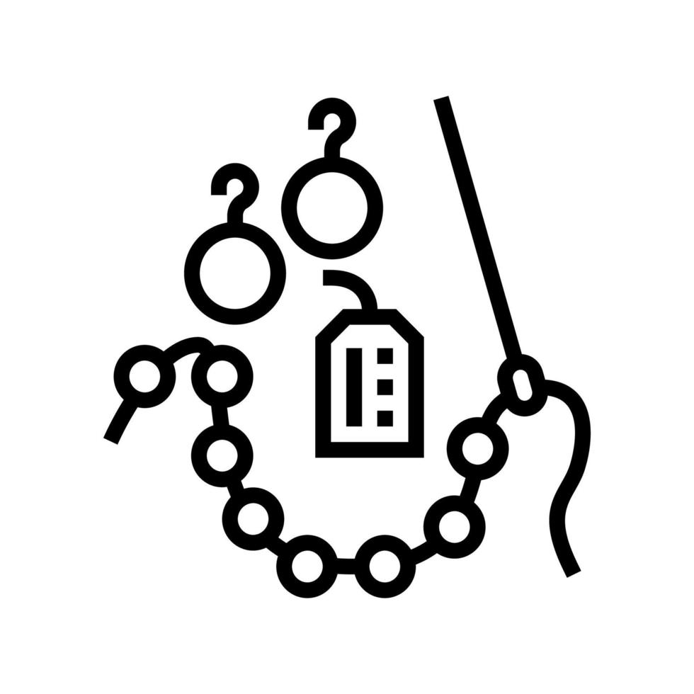 ilustración aislada de vector de icono de línea de joyería casera