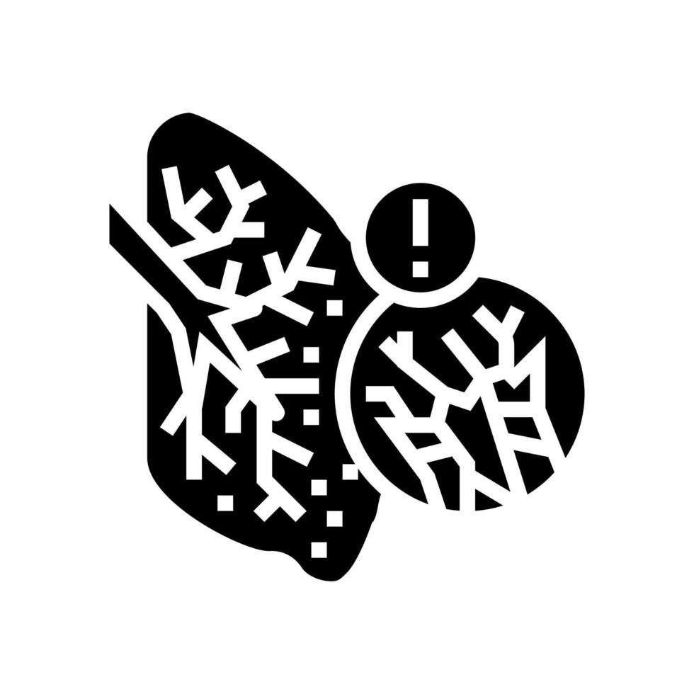 lung with asbestos glyph icon vector illustration