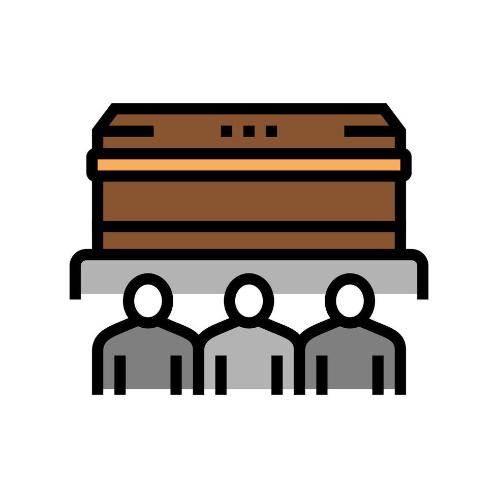funeral commemoration color icon vector isolated illustration