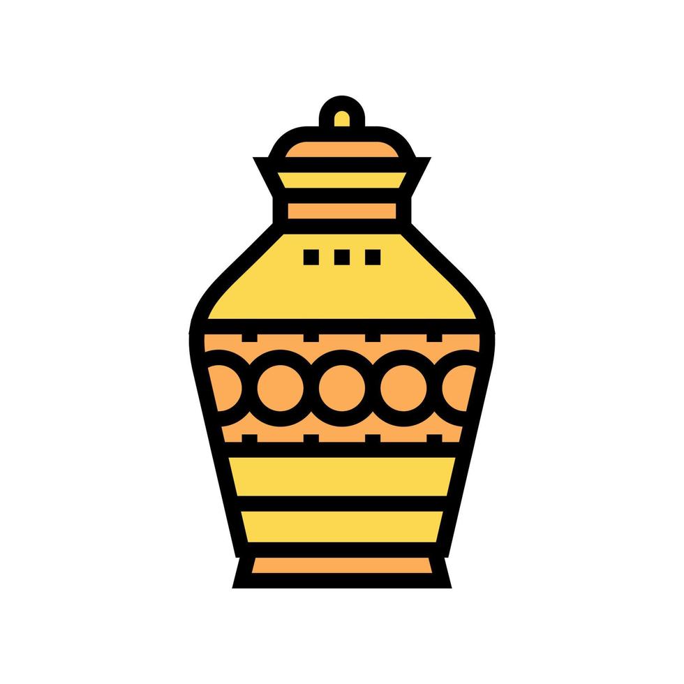 funeral urn color icon vector isolated illustration