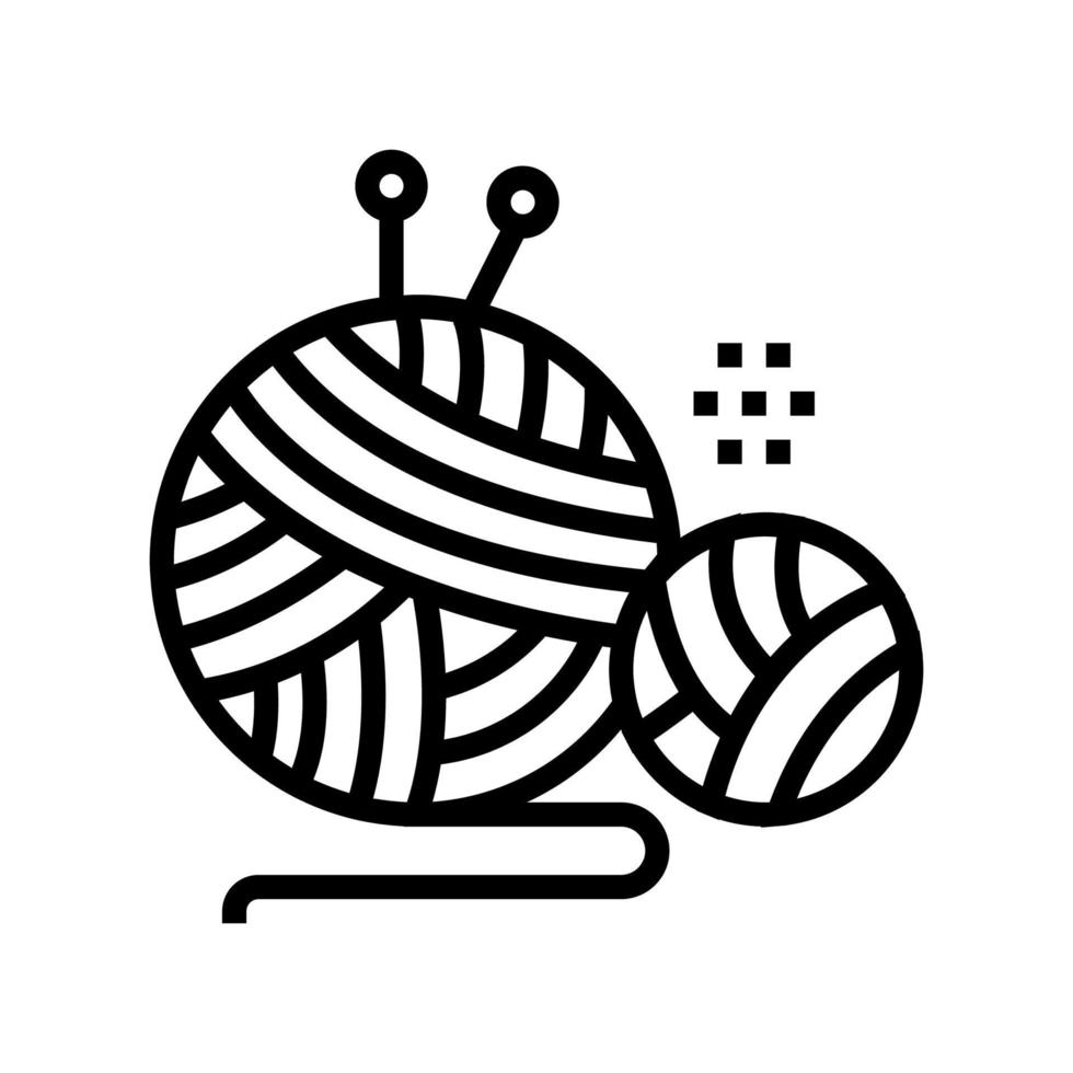 knitting tool line icon vector isolated illustration