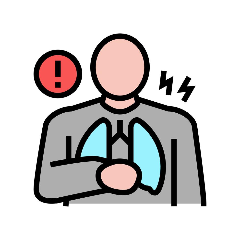 chest pain symptom mesothelioma color icon vector illustration