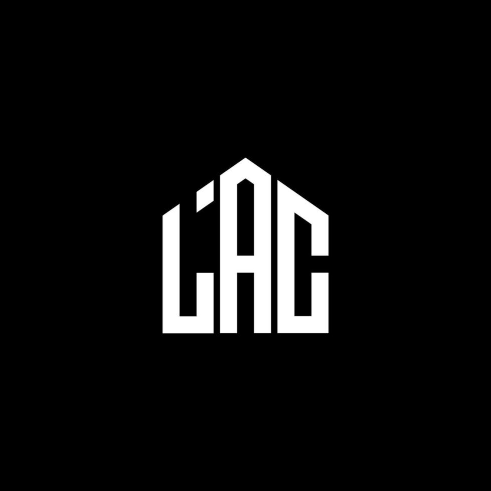 diseño de letras lac. diseño de logotipo de letras lac sobre fondo negro. concepto de logotipo de letra de iniciales creativas lac. diseño de letras lac. diseño de logotipo de letras lac sobre fondo negro. yo vector