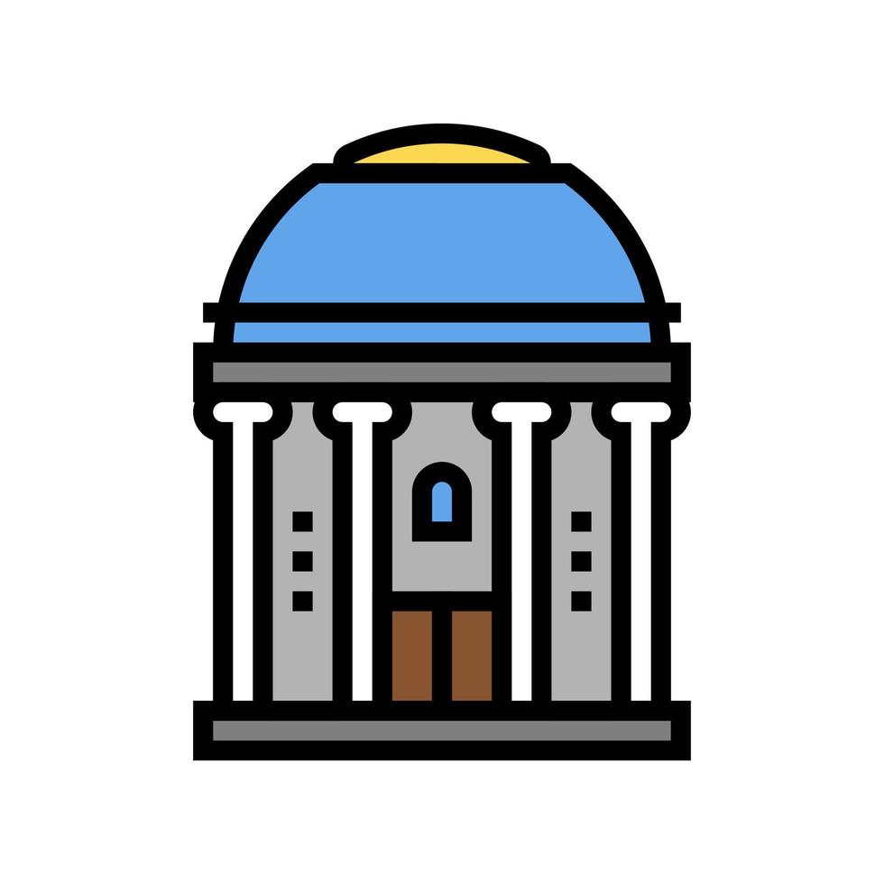 chapel building color icon vector isolated illustration