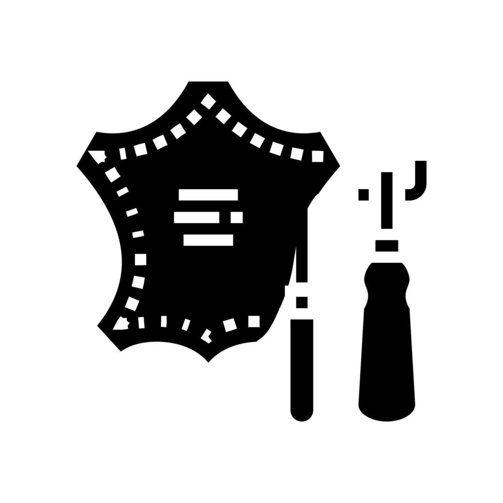 leatherworking material glyph icon vector isolated illustration
