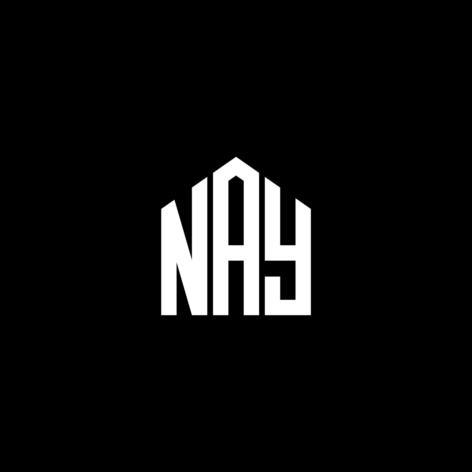 NAY letter design.NAY letter logo design on BLACK background. NAY