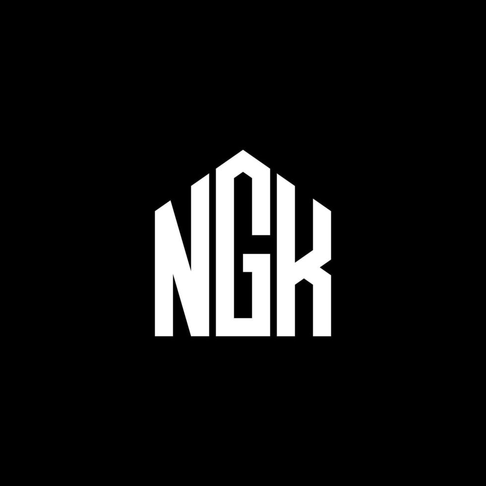 NGK letter design.NGK letter logo design on BLACK background. NGK creative initials letter logo concept. NGK letter design.NGK letter logo design on BLACK background. N vector