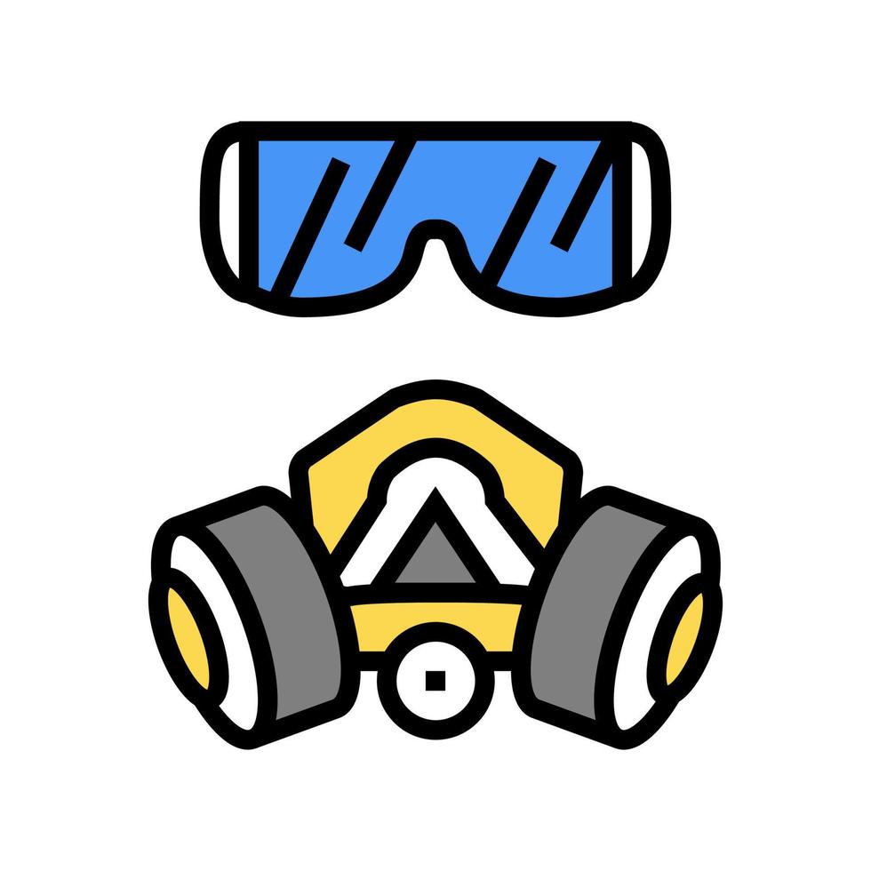máscara facial y respirador icono de color vector ilustración aislada