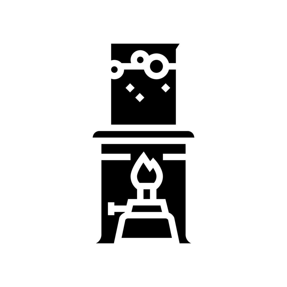 quemador hirviendo químico líquido glifo icono vector ilustración aislada