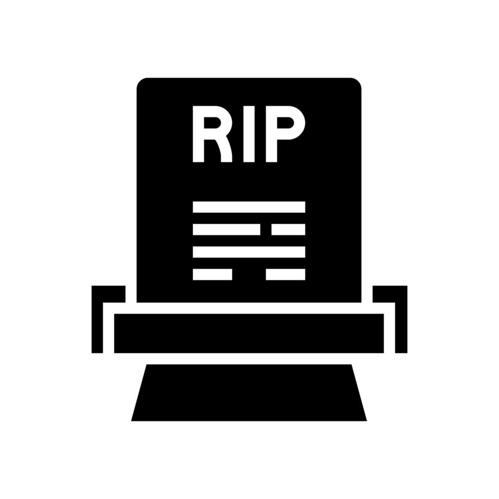 rip gravestone glyph icon vector isolated illustration